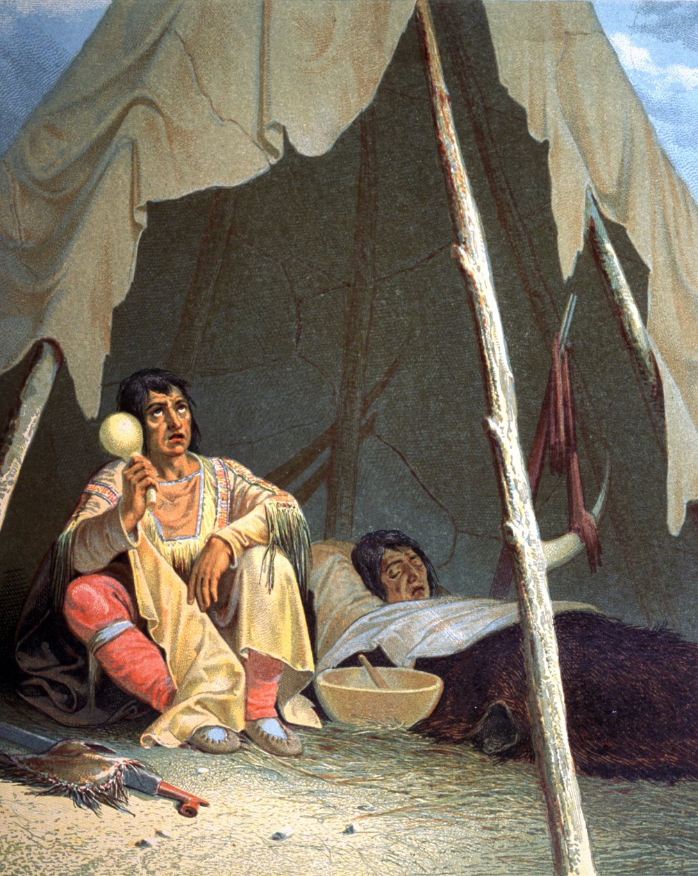 Indianerstämme der Vereinigten Staaten, USA, zweite Hälfte des 19. Jahrhunderts (Illustration) von Unbekannter Künstler
