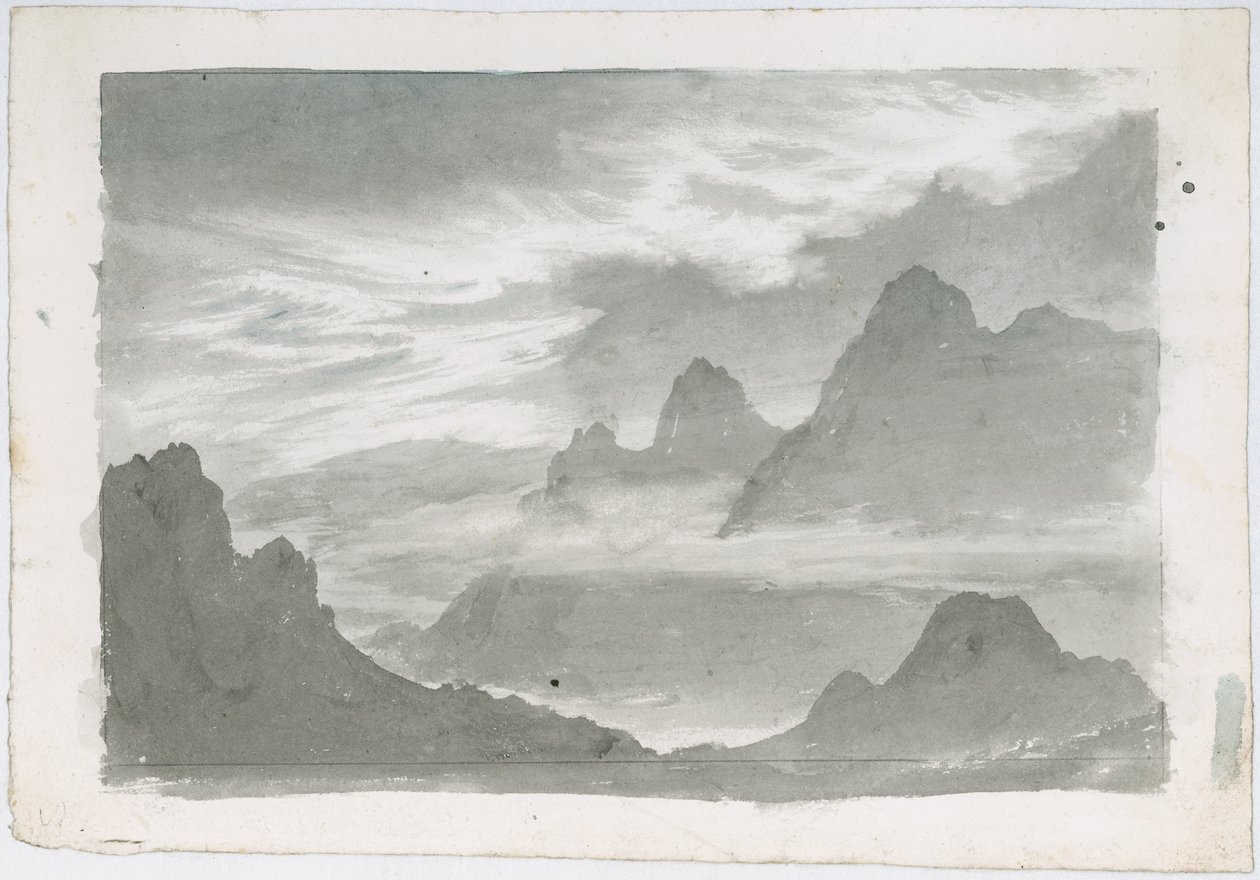 Schichten von Stratus, die Berghänge umwinden, ca. 1803-1811 von Unbekannter Künstler