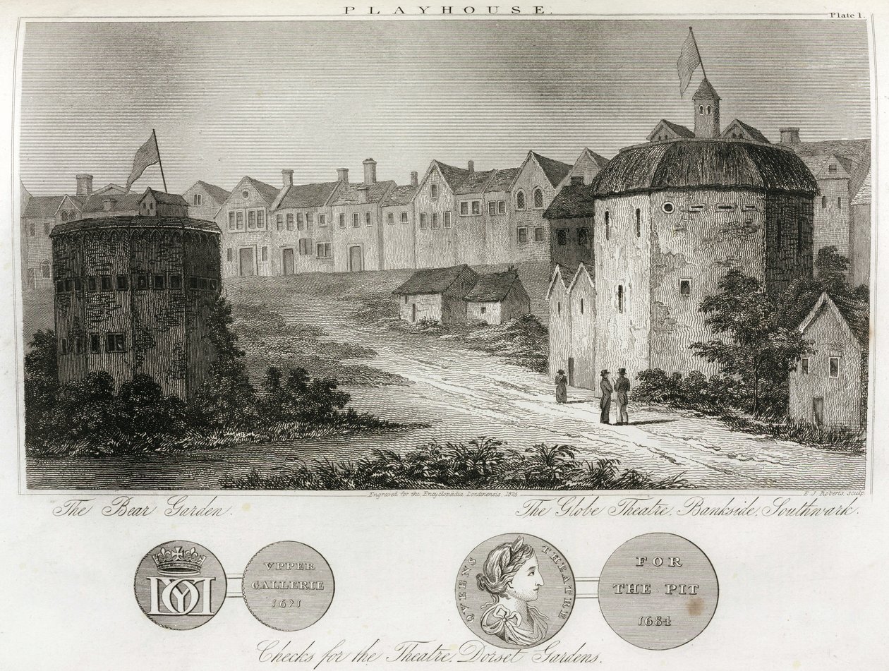 Der Bärenpark und das Globe Theatre an den Ufern von London von Unbekannt