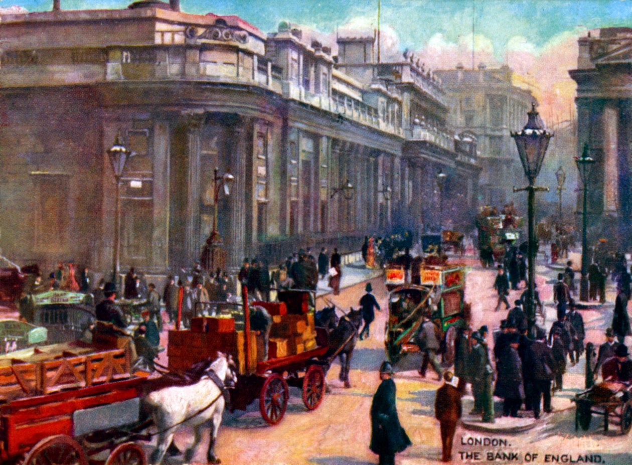 London - Bank of England, frühes 20. Jahrhundert von Unbekannter Künstler