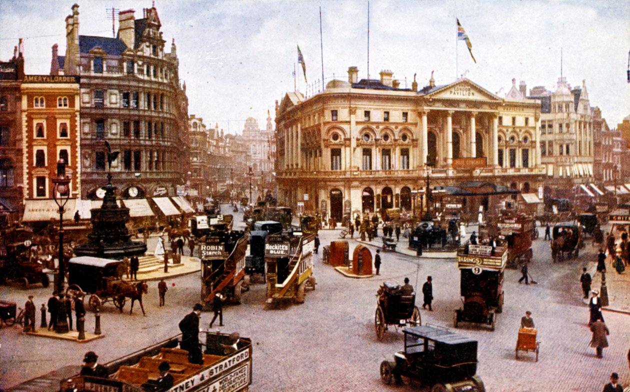 London - Piccadilly Circus, frühe 1900er Jahre (Postkarte) von Unbekannter Künstler