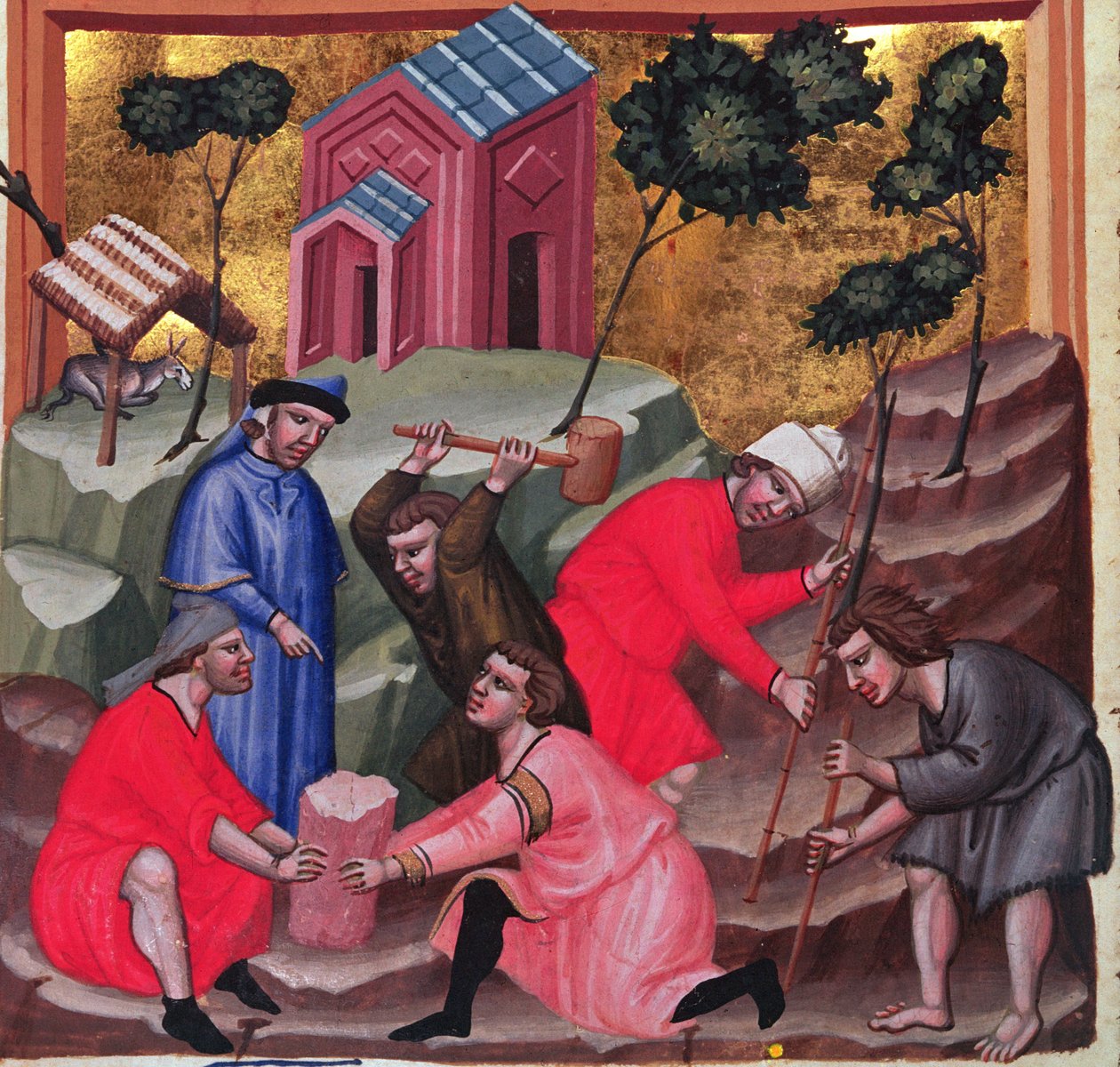 Maurer und Steinmetze, c. 1300 von Unbekannter Künstler