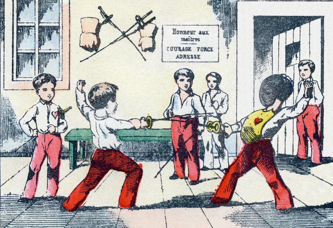 Waffenmeister. Gravur in "Alphabet militaire enfantin". Bildgebung von Pont-a-Mousson, um 1890. 20 Seiten. von Unbekannt
