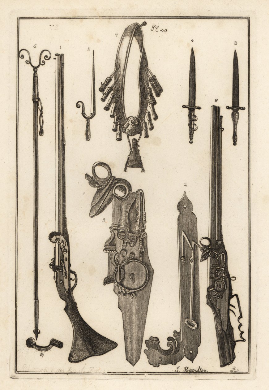 Luntenschlossmusketen, Schloss und Bajonett aus dem Tower of London von Unbekannt