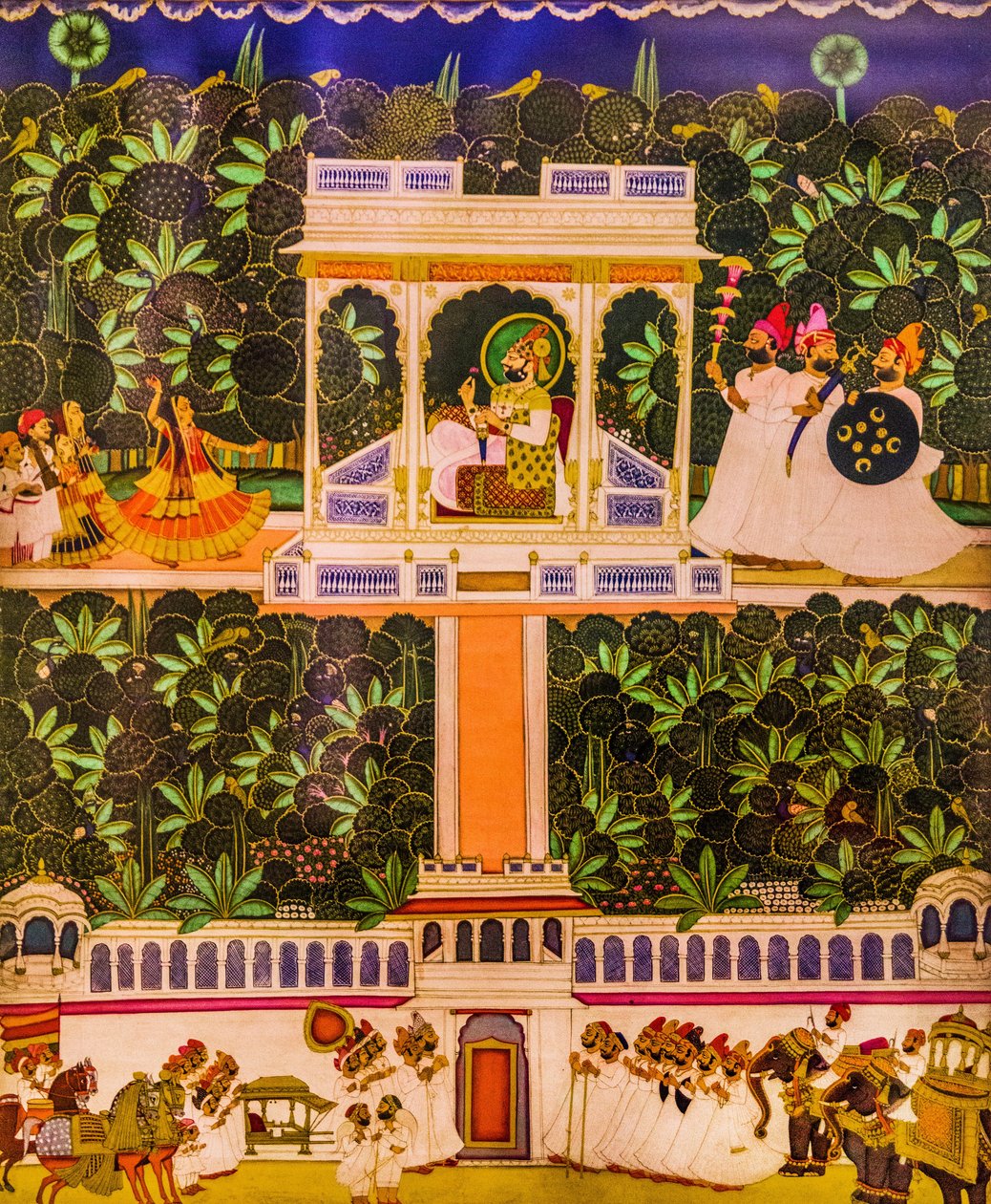 Miniaturmalerei, Meherangarh-Fort, Jodhpur, Jodhpur, Rajasthan, Indien, Asien von Unbekannter Künstler