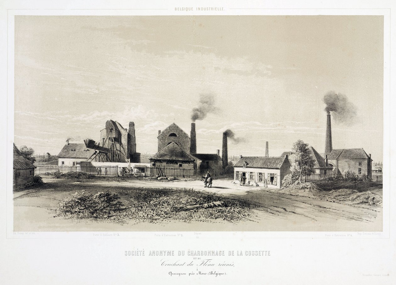 Bergbau, Kohle De la Cossette Kohlenbergbaugesellschaft, Belgien von Unbekannt
