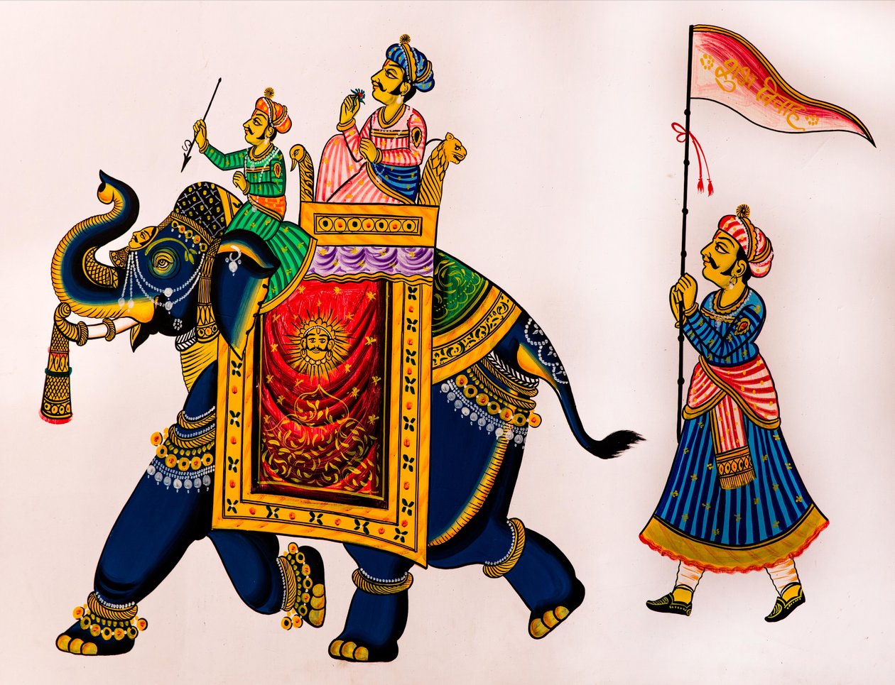 Wandmalerei in der Altstadt, Udaipur, Rajasthan, Indien von Unbekannter Künstler