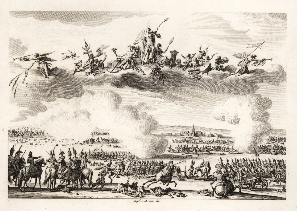 Napoleon Bonaparte, Erster Konsul der Französischen Republik, kommandiert die französische Armee in der Schlacht von Marengo von Unbekannt