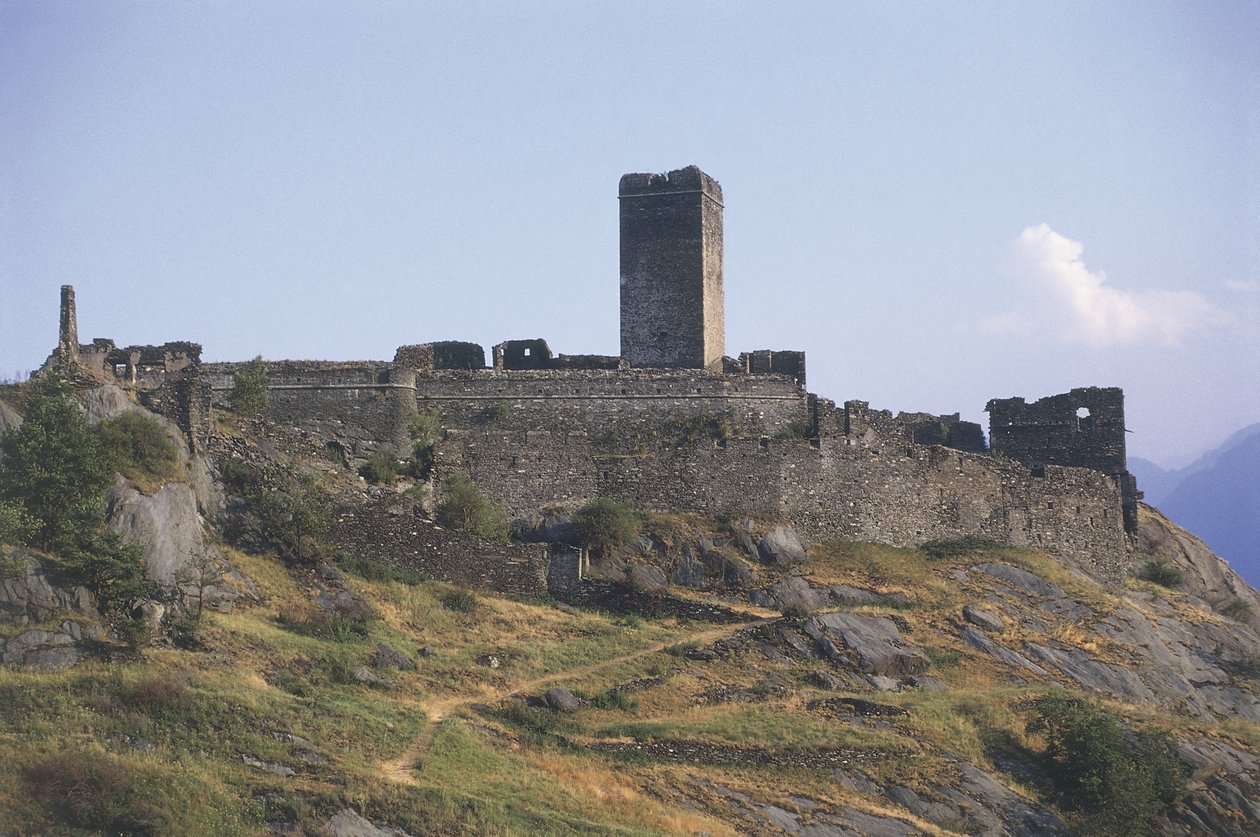 Alte Ruine eines Gebäudes, Castello St. Germain, Montjovet, Valle D