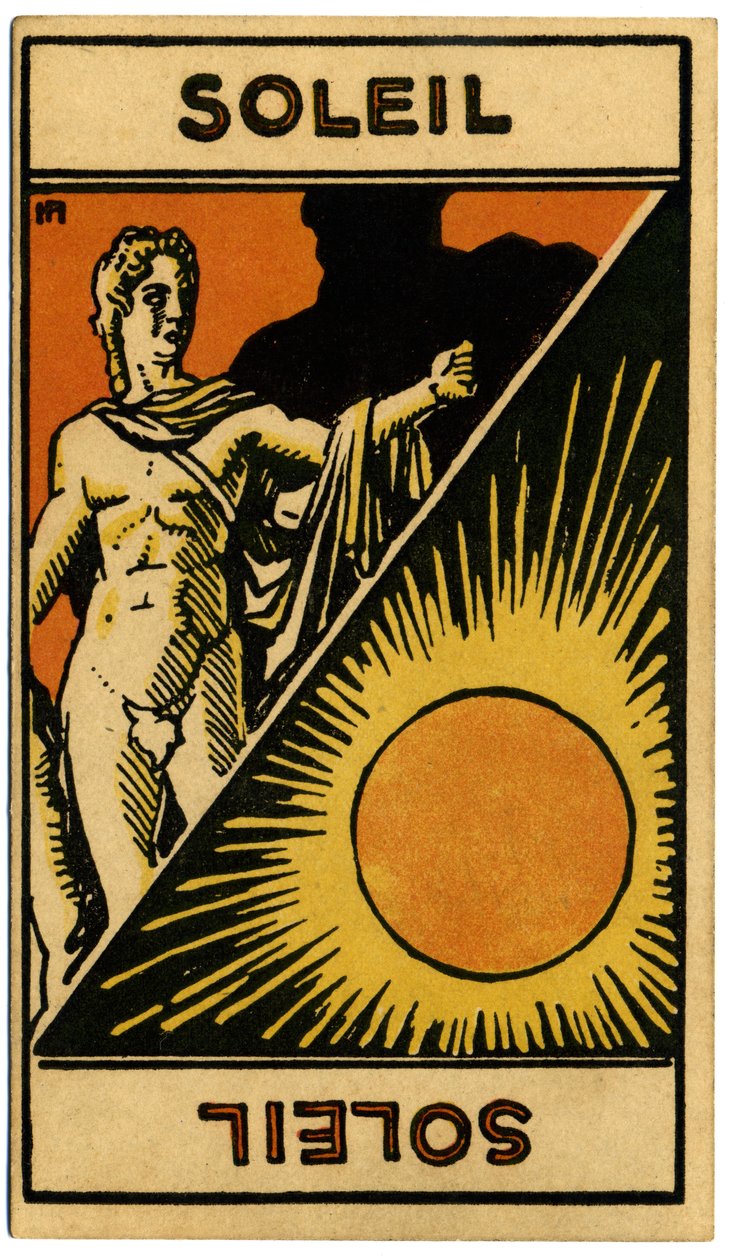 Paranormal. Astrologie. Die Sonne (Stern). Astrologische Karte aus: Le Tarot Astrologique, von Georges Muchery, Frankreich von Unbekannter Künstler