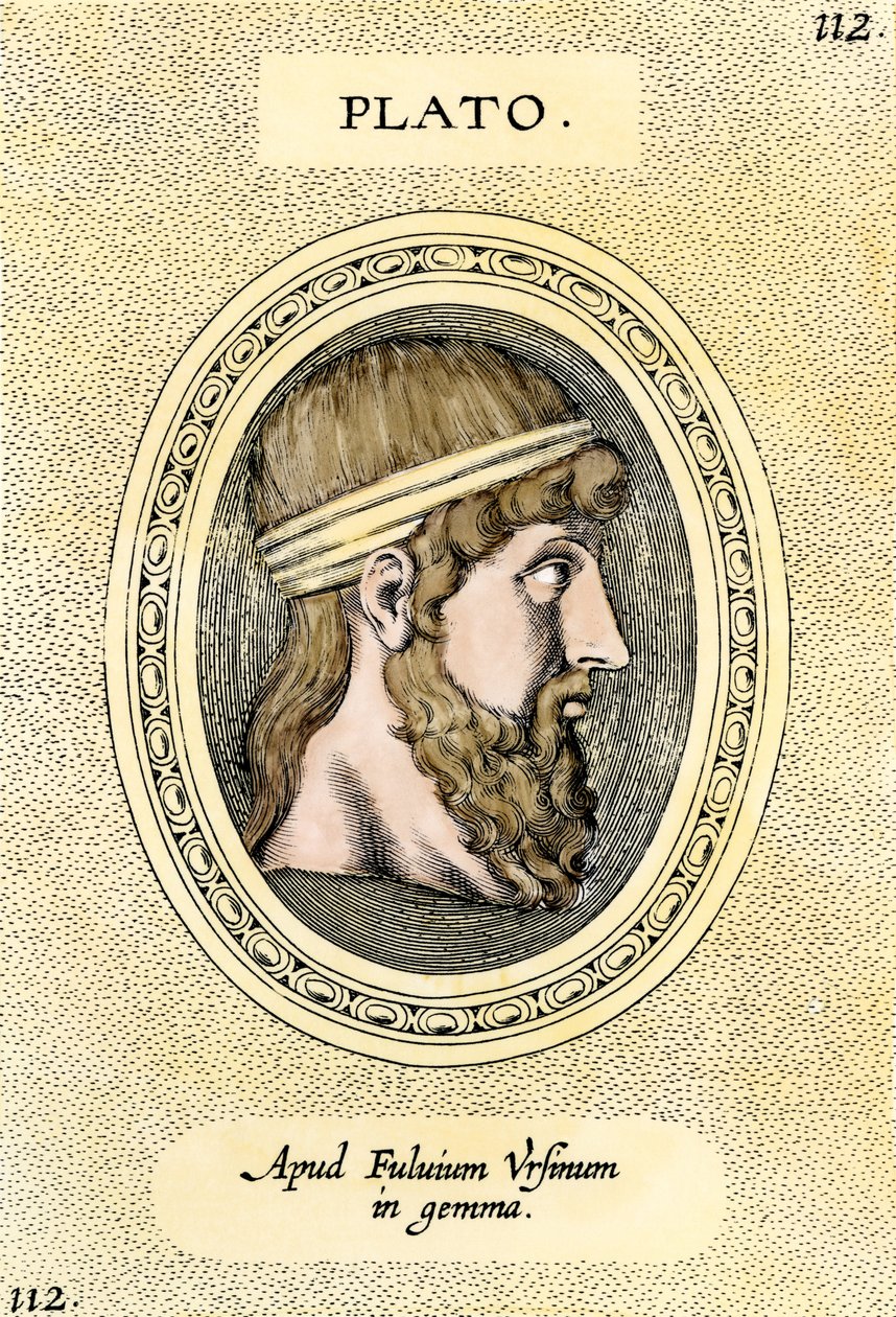 Porträt des griechischen Philosophen Platon (428-348 v. Chr.). Stich von Unbekannter Künstler