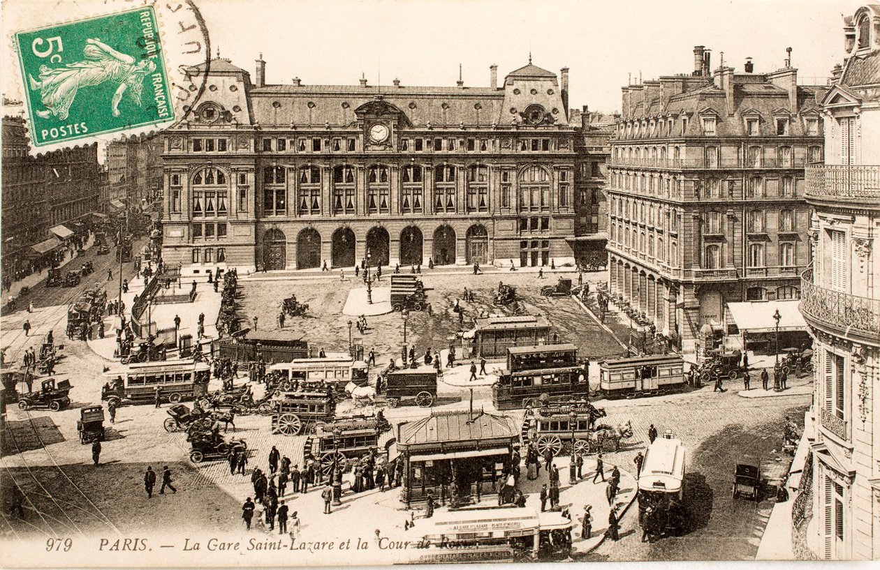Postkarte/Bahnhof Saint Lazare/Paris/Seine/Île-de-France/Frankreich von William M. Timlin