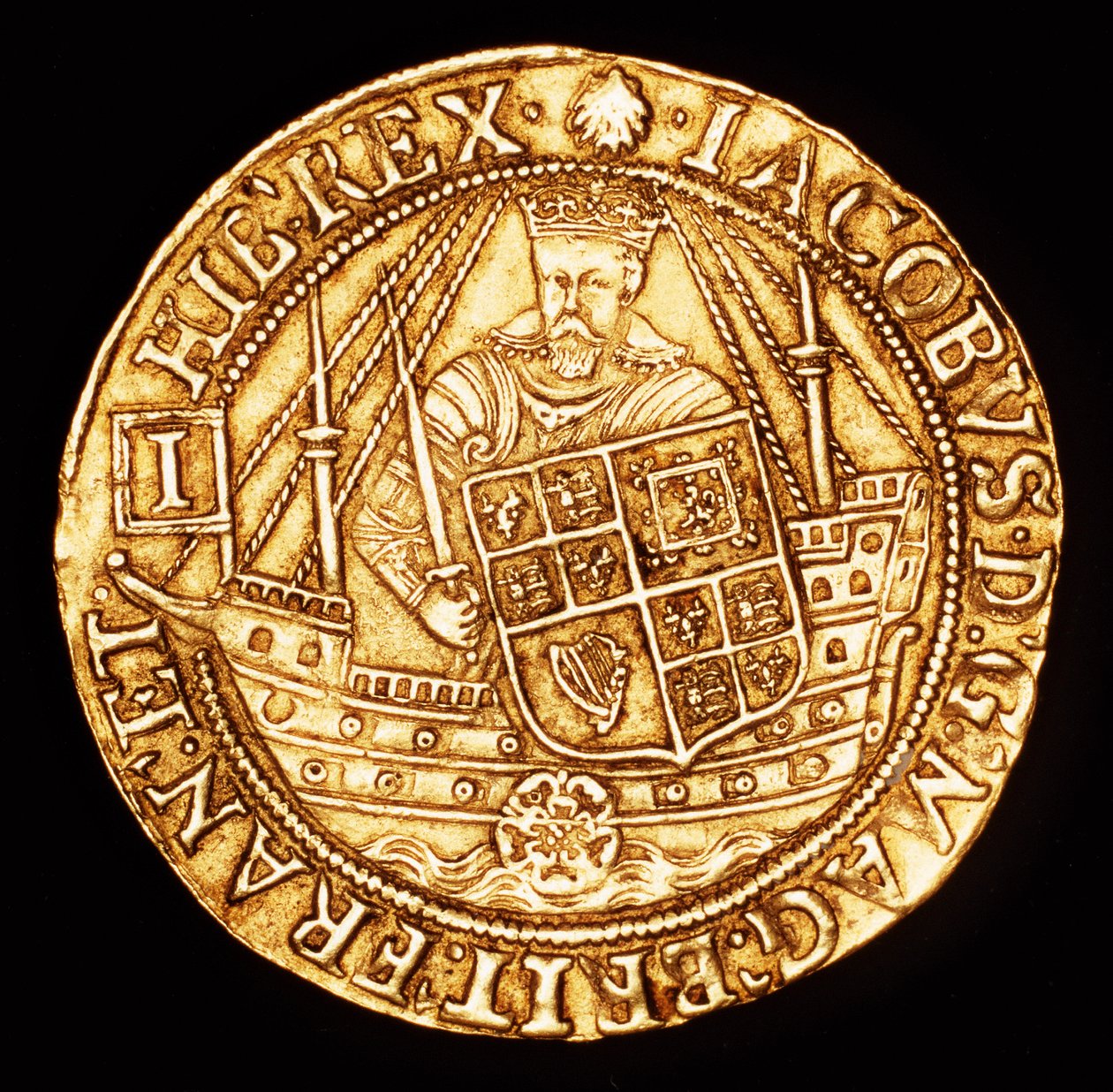 Seltene Münze, England Gold Spur Ryal, König James I. auf Schiff mit Schild von Unbekannter Künstler