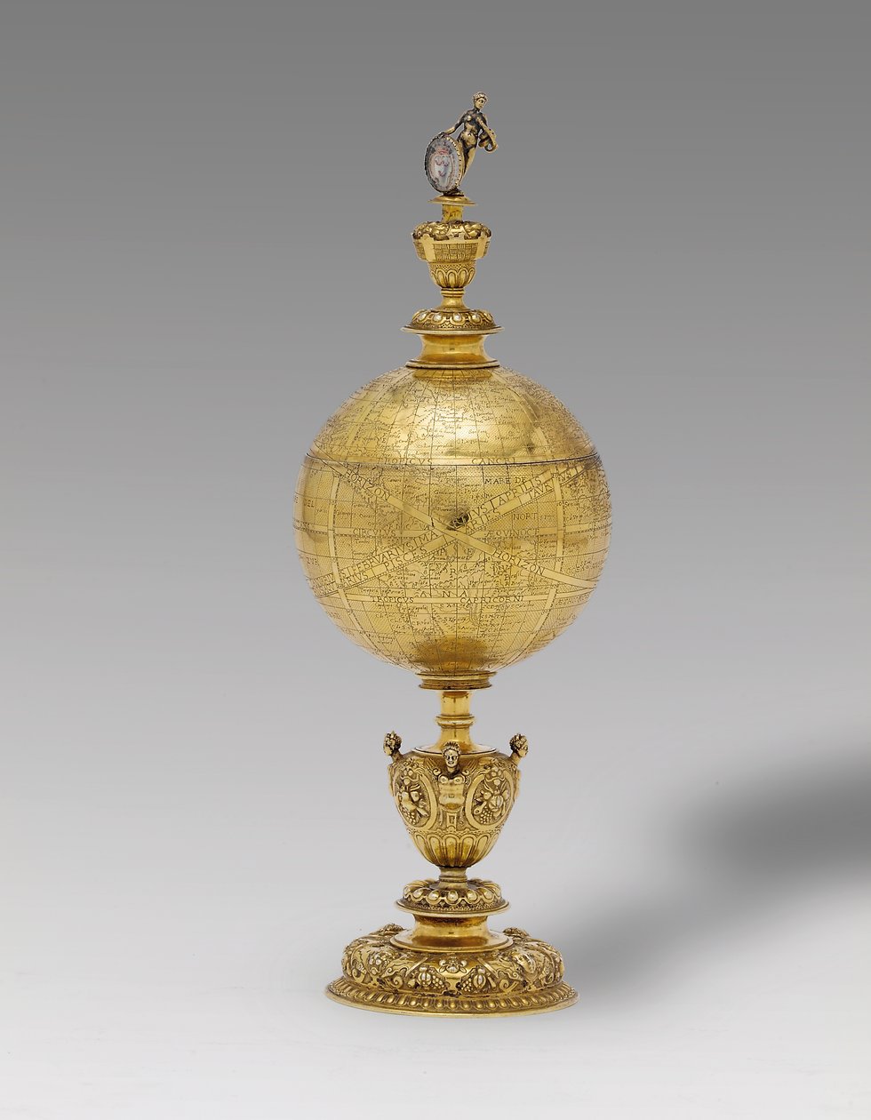 Seltene kontinentale Globustasse, Norddeutsch oder Flämisch, ca. 1600 von Unbekannt