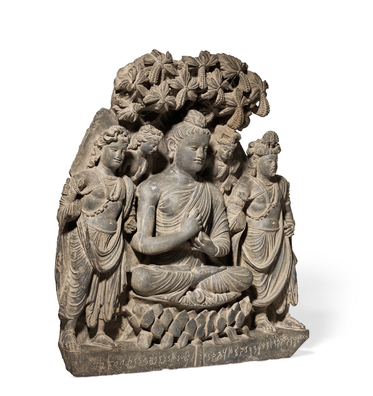 Relief-Triade von Buddha Shakyamuni mit Bodhisattvas, 3.-4. Jahrhundert von Unbekannter Künstler