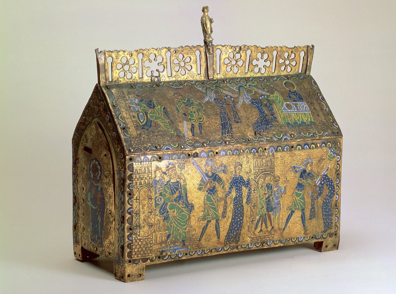 Reliquienschrein mit Szenen aus dem Leben der Heiligen Valeria, Limoges, ca. 1175 von Unbekannt