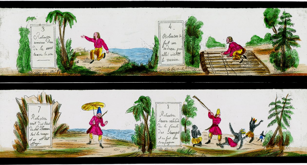 Szene aus den Abenteuern von Robinson Crusoe von Unbekannter Künstler
