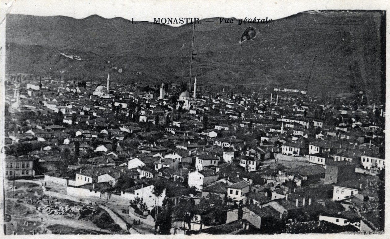 Serbien, Monastir: Gesamtansicht der Stadt, Monastir wird jetzt Bitola genannt und liegt in Mazedonien - Postkarte 1914-1918 von William M. Timlin