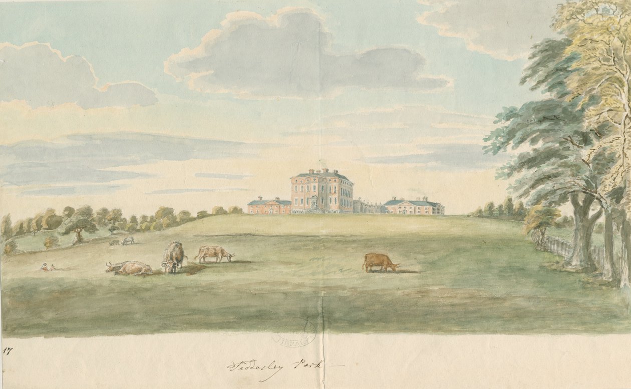 Teddesley Hall: Aquarell, undatiert [spätes 18. Jahrhundert] von Unbekannt