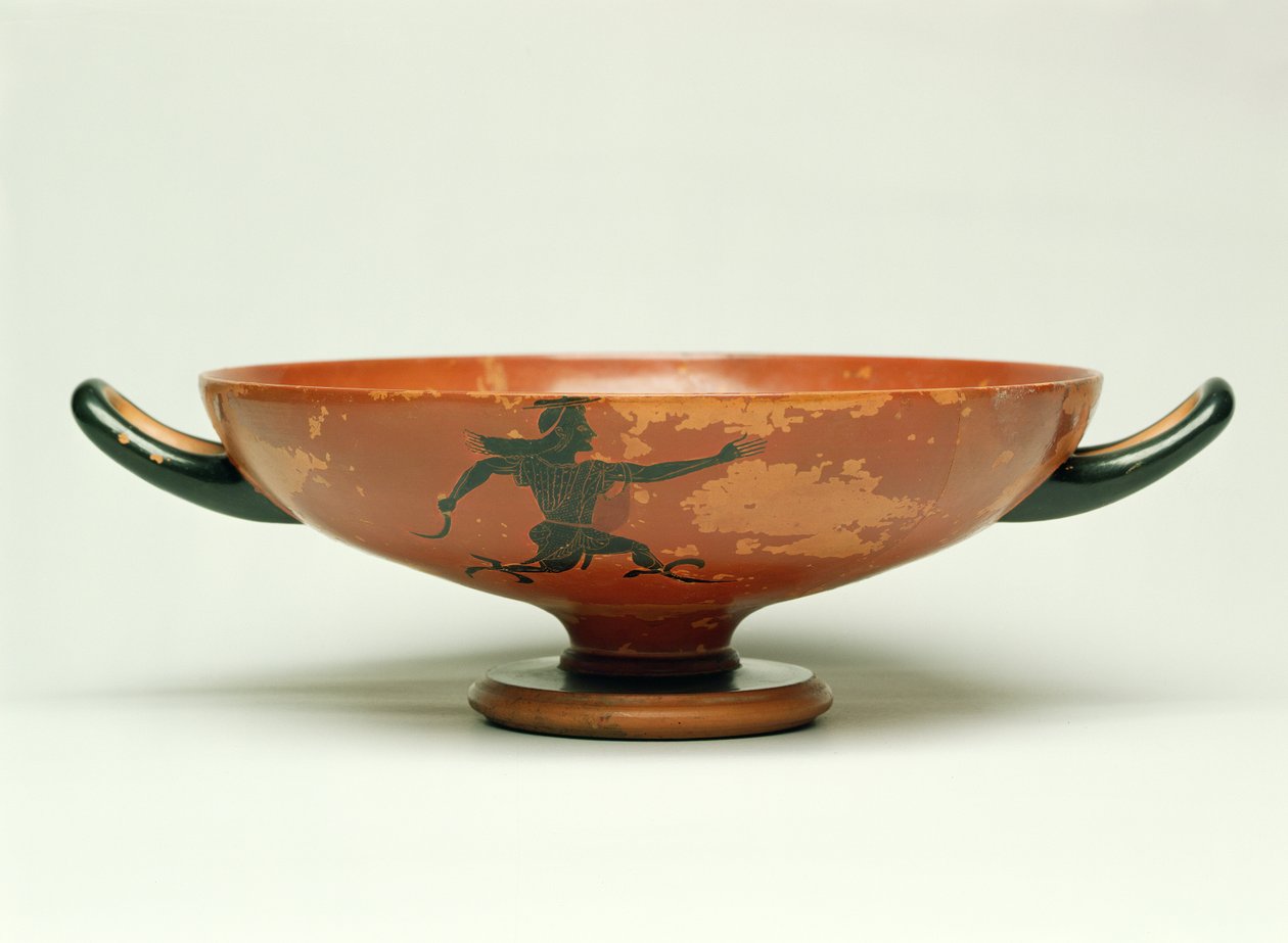 Die Verfolgung des Perseus, attische schwarzfigurige Kylix, hergestellt vom Pepaks-Meister, 525-520 v. Chr. von Unbekannt