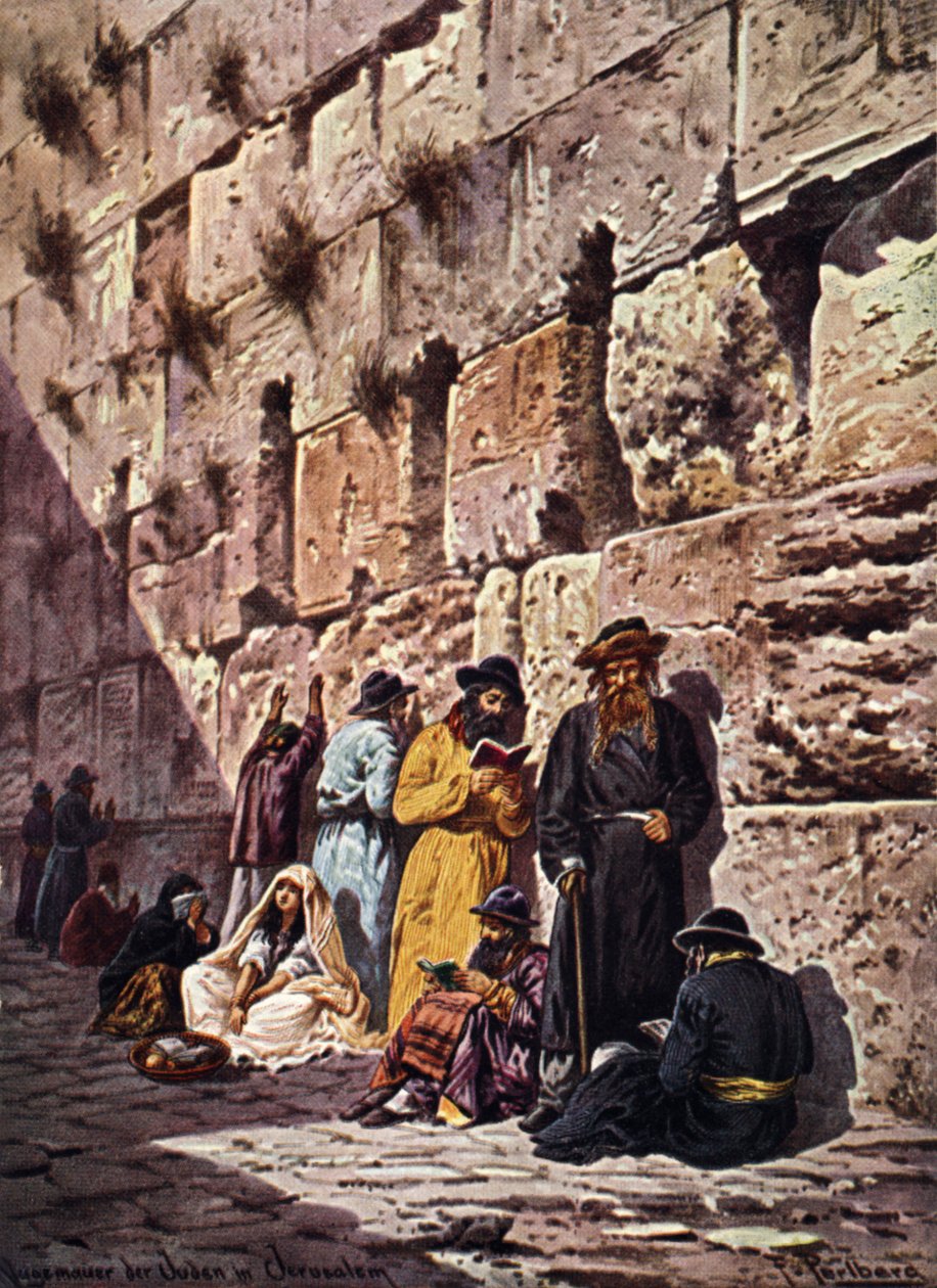Die Klagemauer in Jerusalem, frühes 20. Jahrhundert (Postkarte) von Unbekannter Künstler