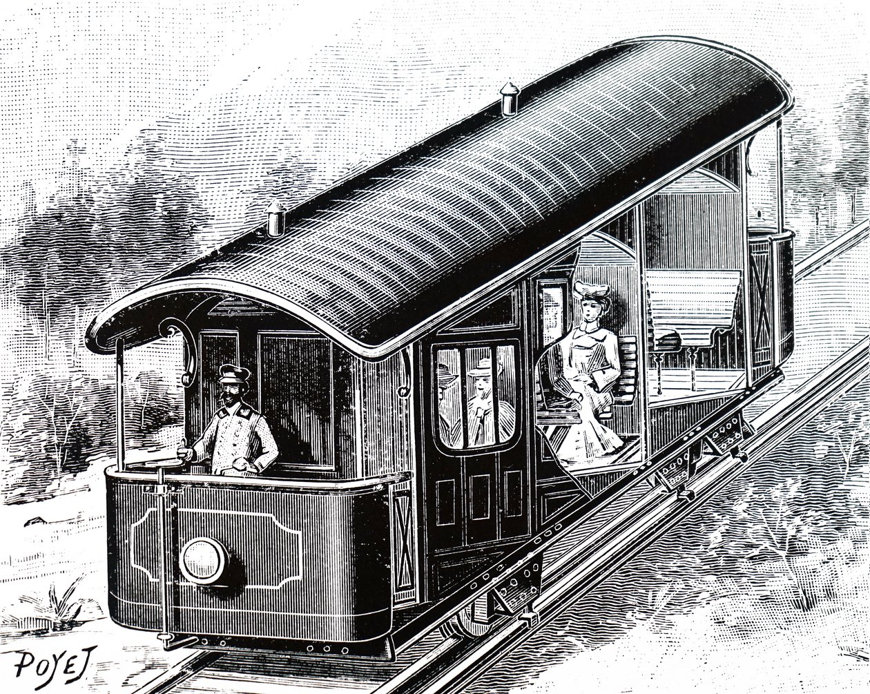 Das Elektroauto auf der Vesuv-Standseilbahn von Unbekannt