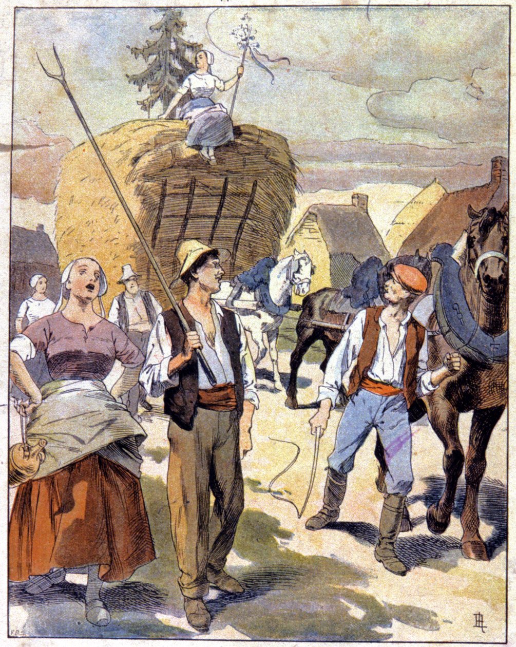 Der letzte Weizenwagen in der Beauce, ca. 1910 von Unbekannter Künstler