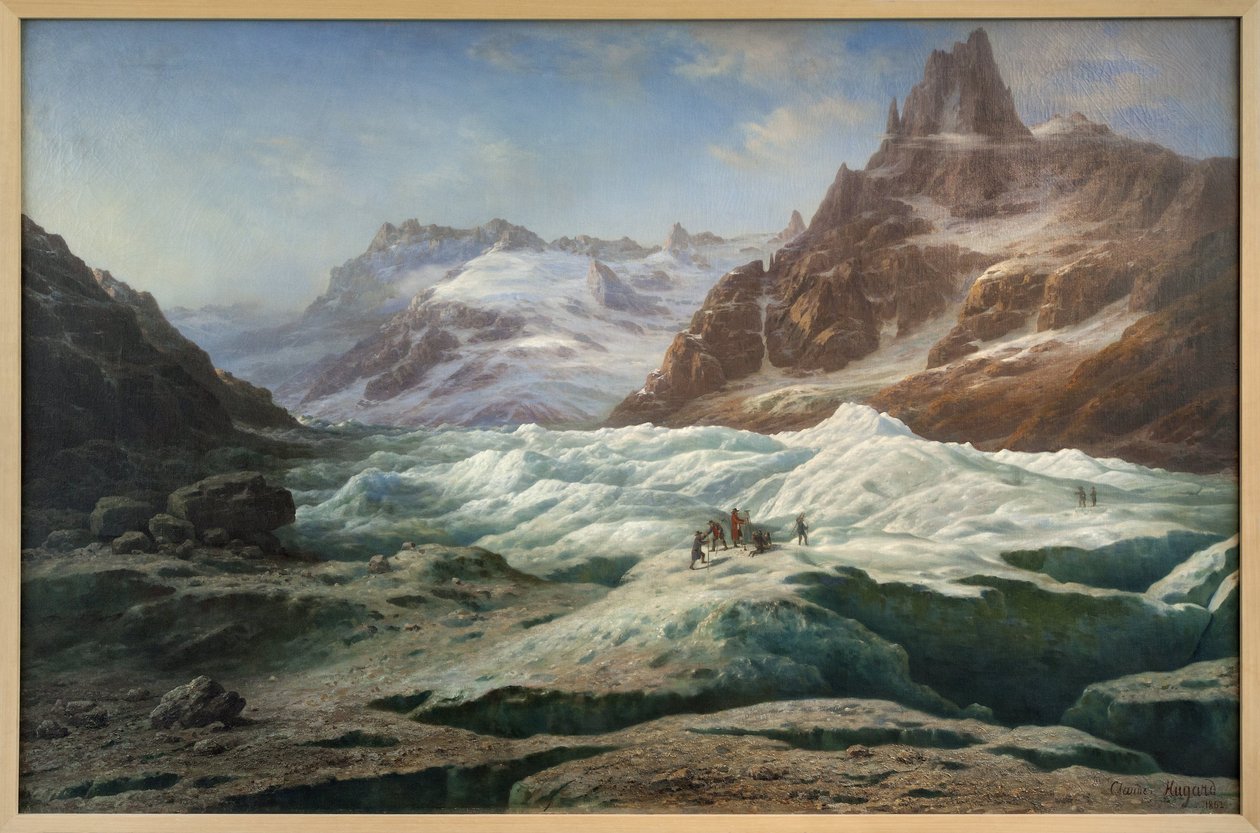 Das Eismeer, Öl auf Leinwand von Claude Hugard de la Tour (1818-1886), Darstellung einer Ansicht der Alpen von Unbekannter Künstler