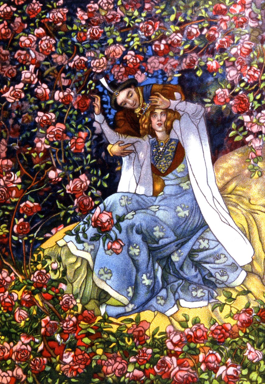 Dornröschen und der Prinz, ca. 1911 (Illustration) von Unbekannter Künstler