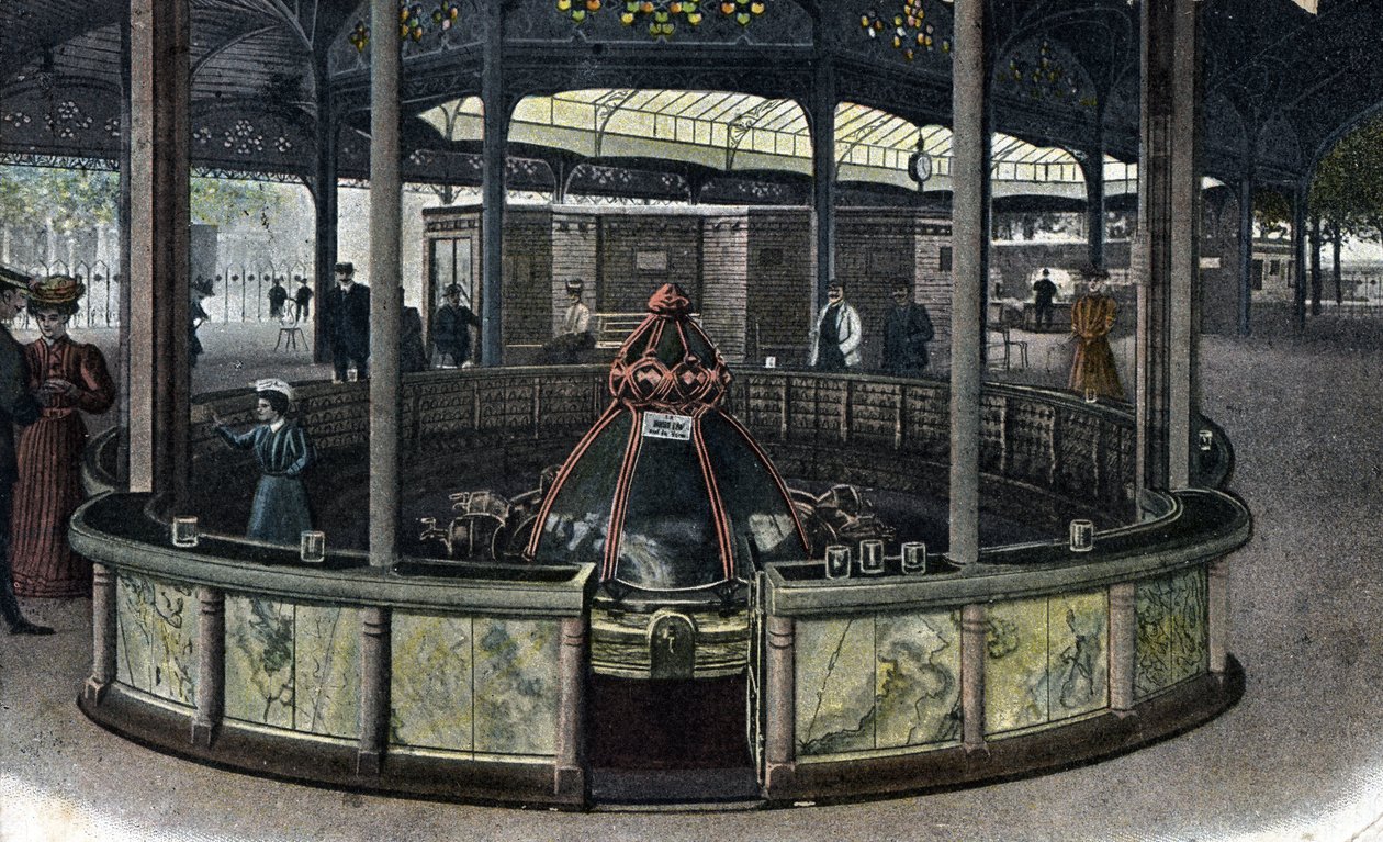 Thermal Tourismus: Die Quelle Sainte Grille in Vichy, Allier um 1905. von Unbekannter Künstler