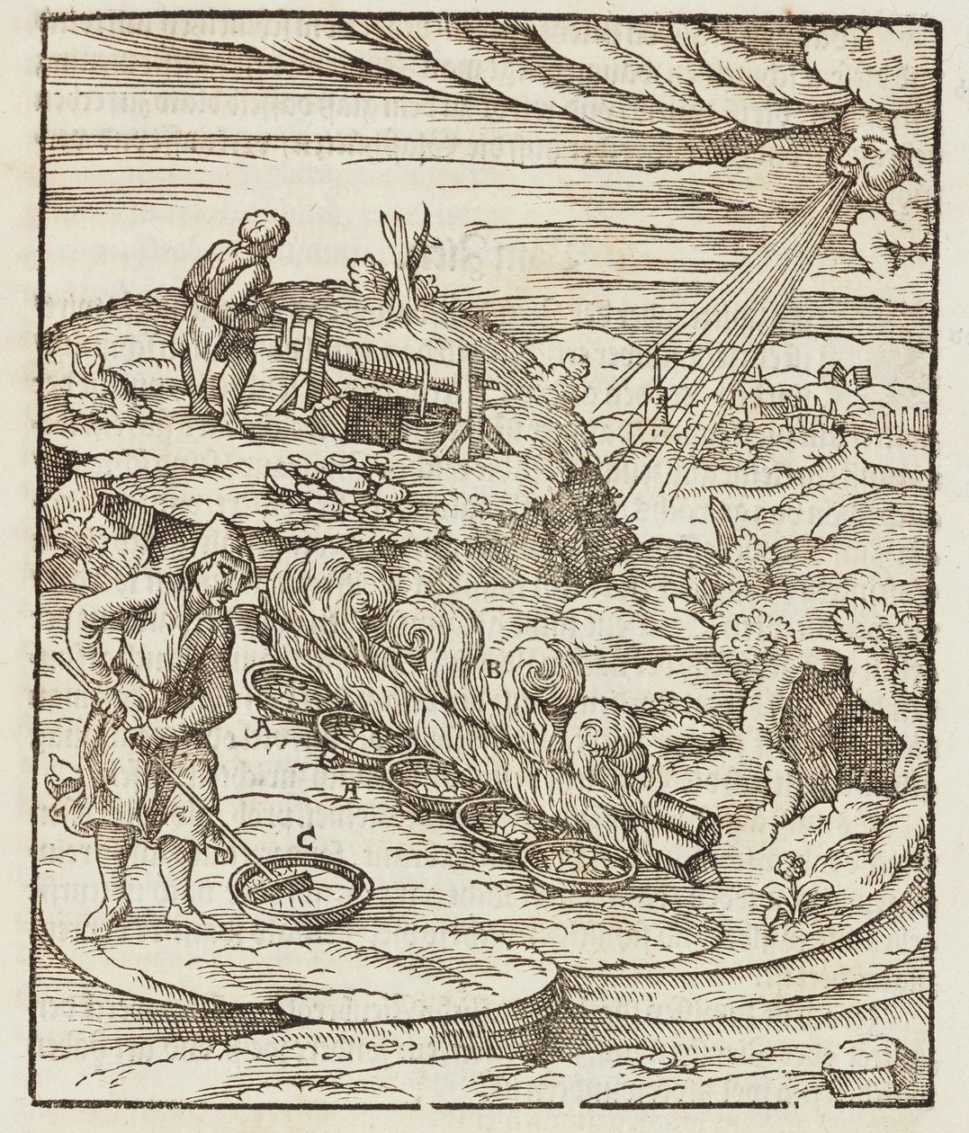 Behandlung von Wismut - Gravur aus Beschreibung der Erze und der wichtigsten Bergbaumethoden, von Lazarus Ecker von Unbekannt