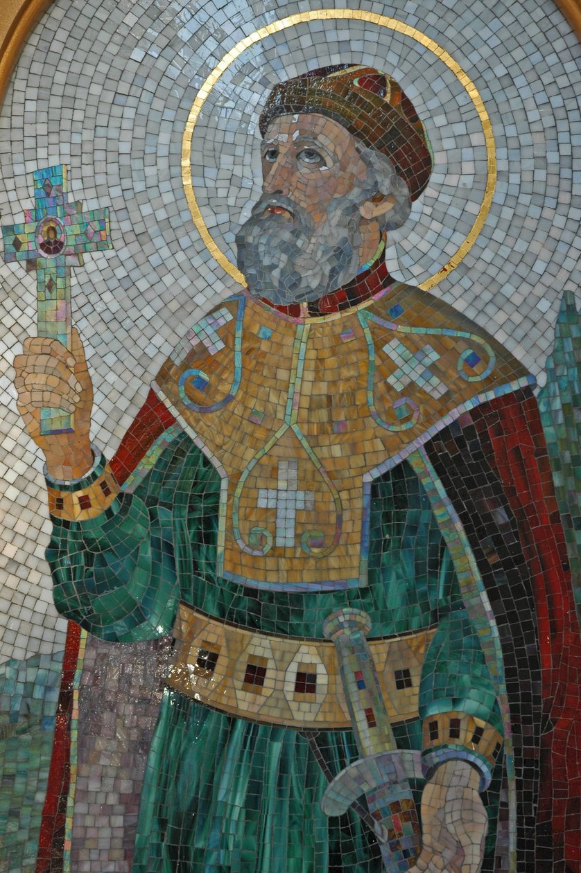 Ukraine, Kiew, St. Illya Orthodoxe Kathedrale & Kloster (Byzantinisch), Mosaik von St. Wladimir von Unbekannter Künstler