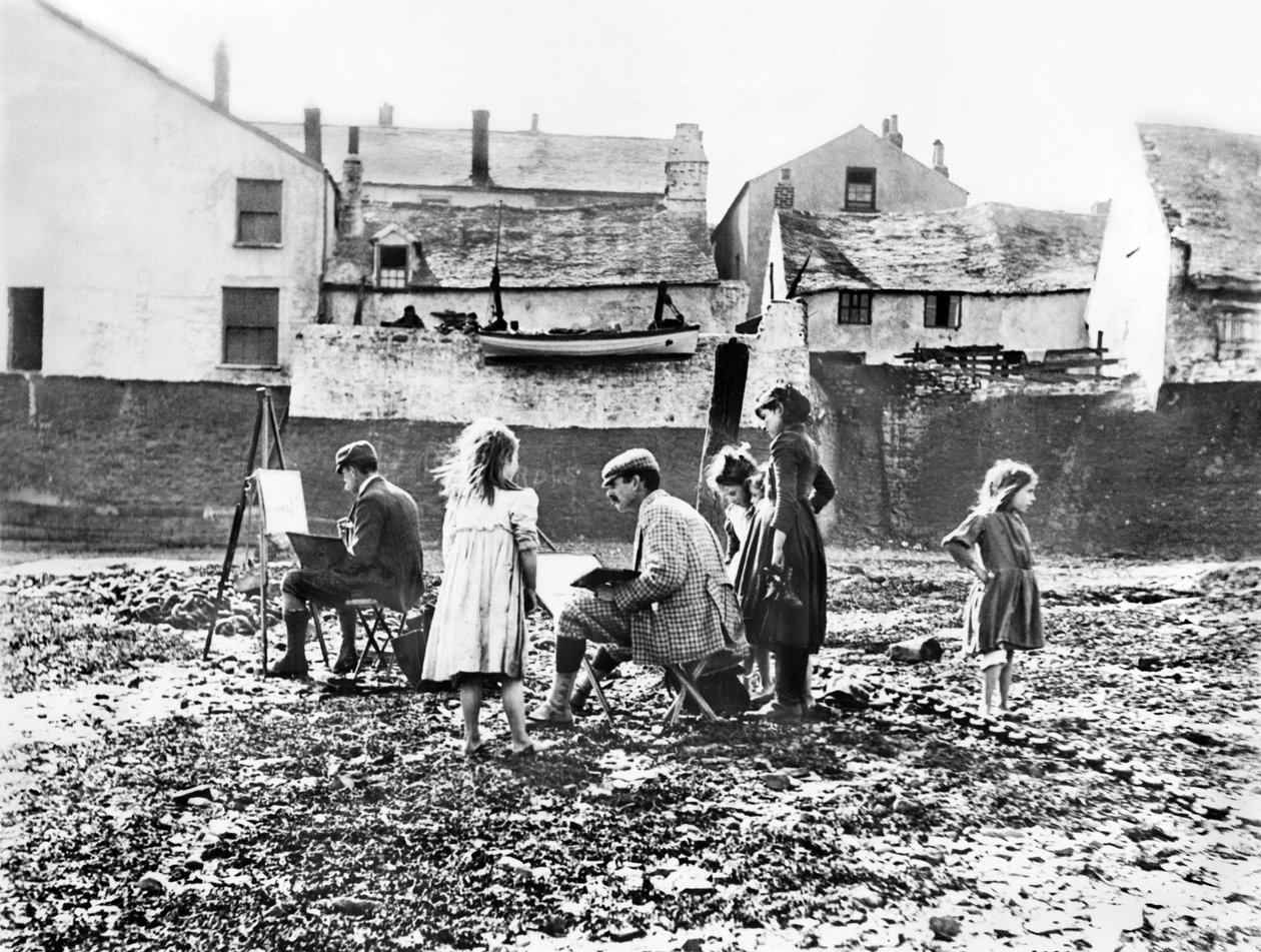 Vereinigtes Königreich: Künstler malen am Fluss Torridge. Appledore, Devon von Unbekannt