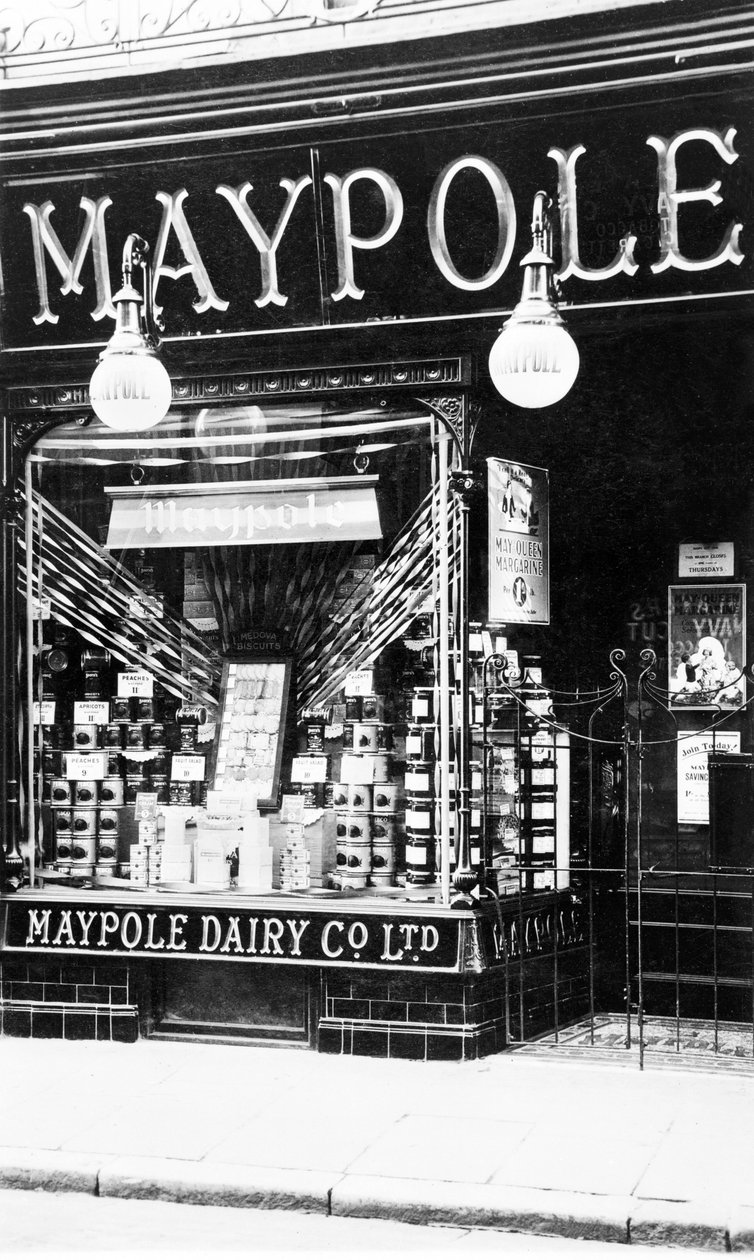 Vereinigtes Königreich: Der Maypole Dairy Shop in der Bank Street von Unbekannt