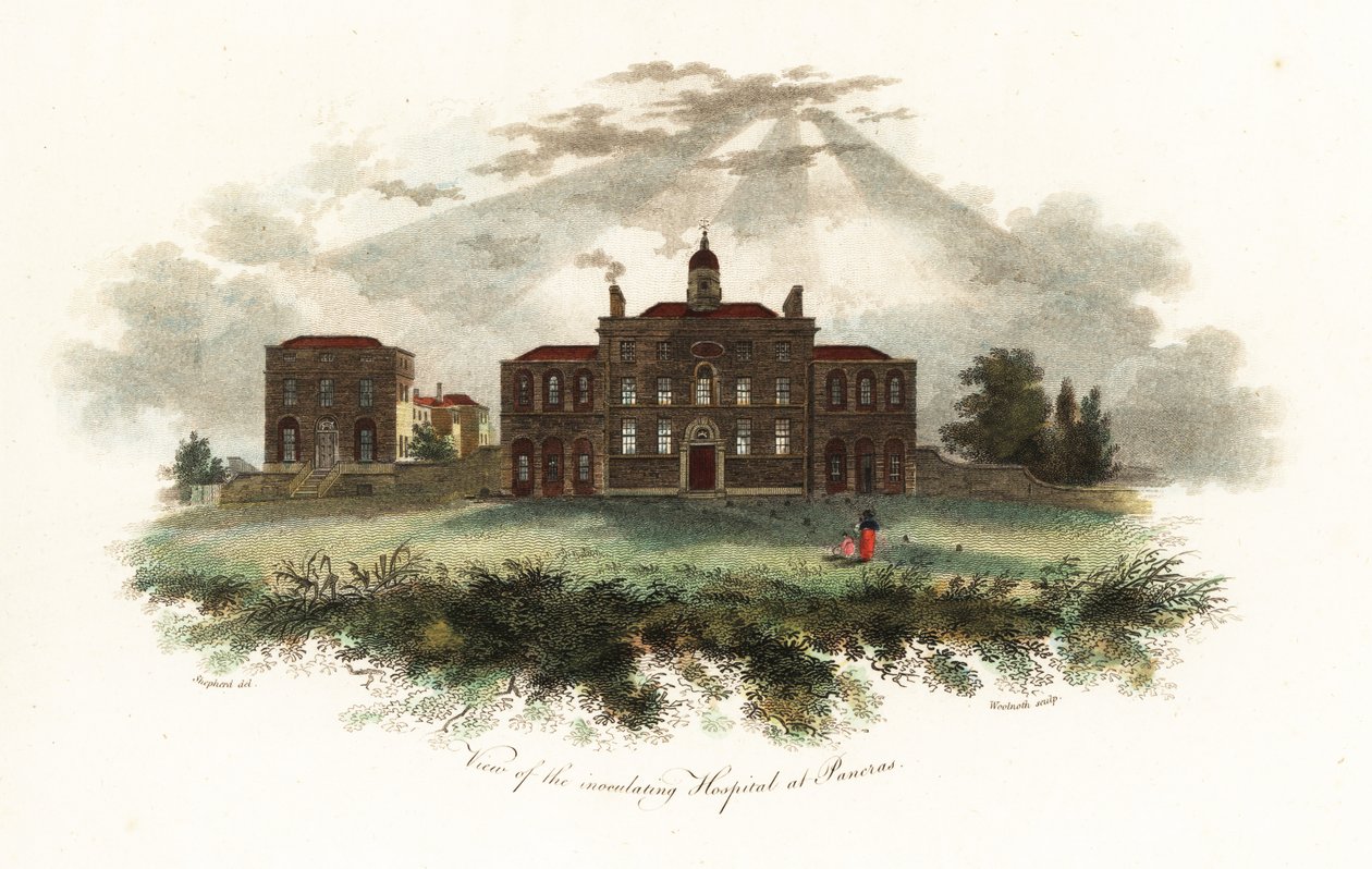 Ansicht des Inokulationskrankenhauses von Woodville in Pancras, London von Unbekannter Künstler