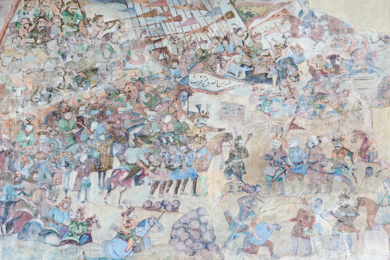Wandmalereien am Qeysarieh-Portal, Naqsh-e Jahan Imam-Platz, Esfahan, Iran von Unbekannter Künstler