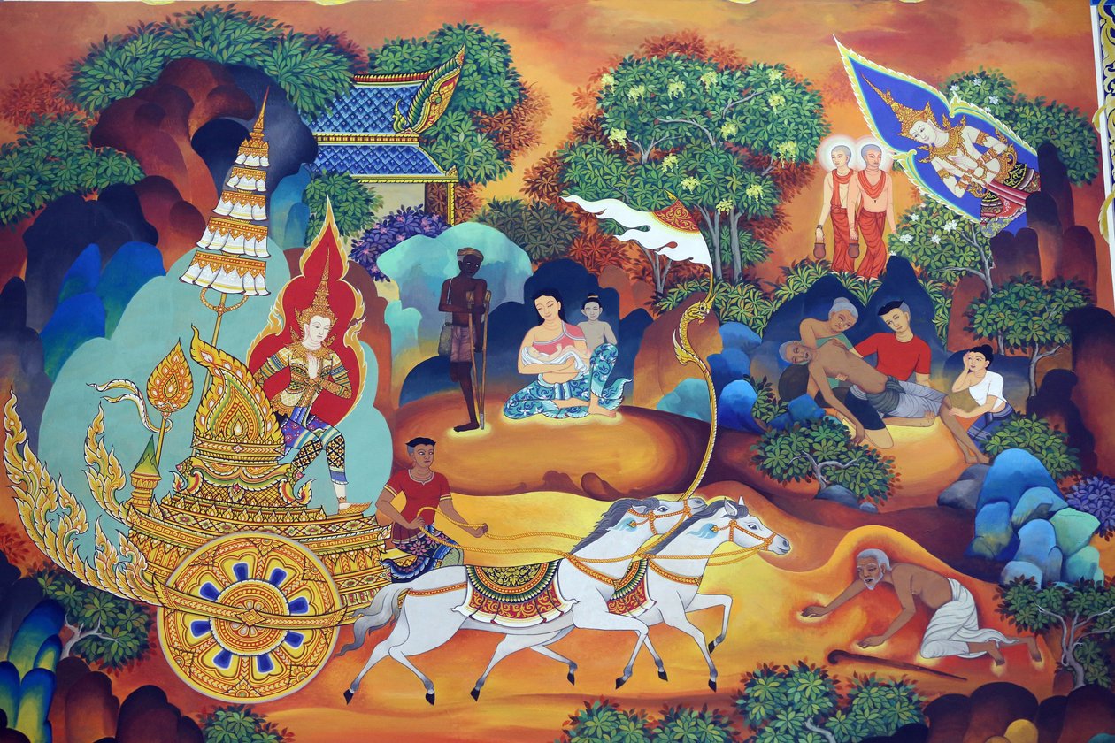 Wat Ananda Metyarama Thai-Buddhistischer Tempel. Gemälde des Lebens des Buddha, 20160818, Singapur, Singapur von Unbekannt