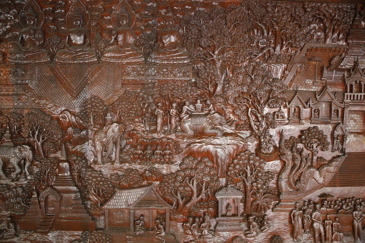 Wat Phra Doi Suthep, Chiang Mai. Relief. Thailand von Unbekannt