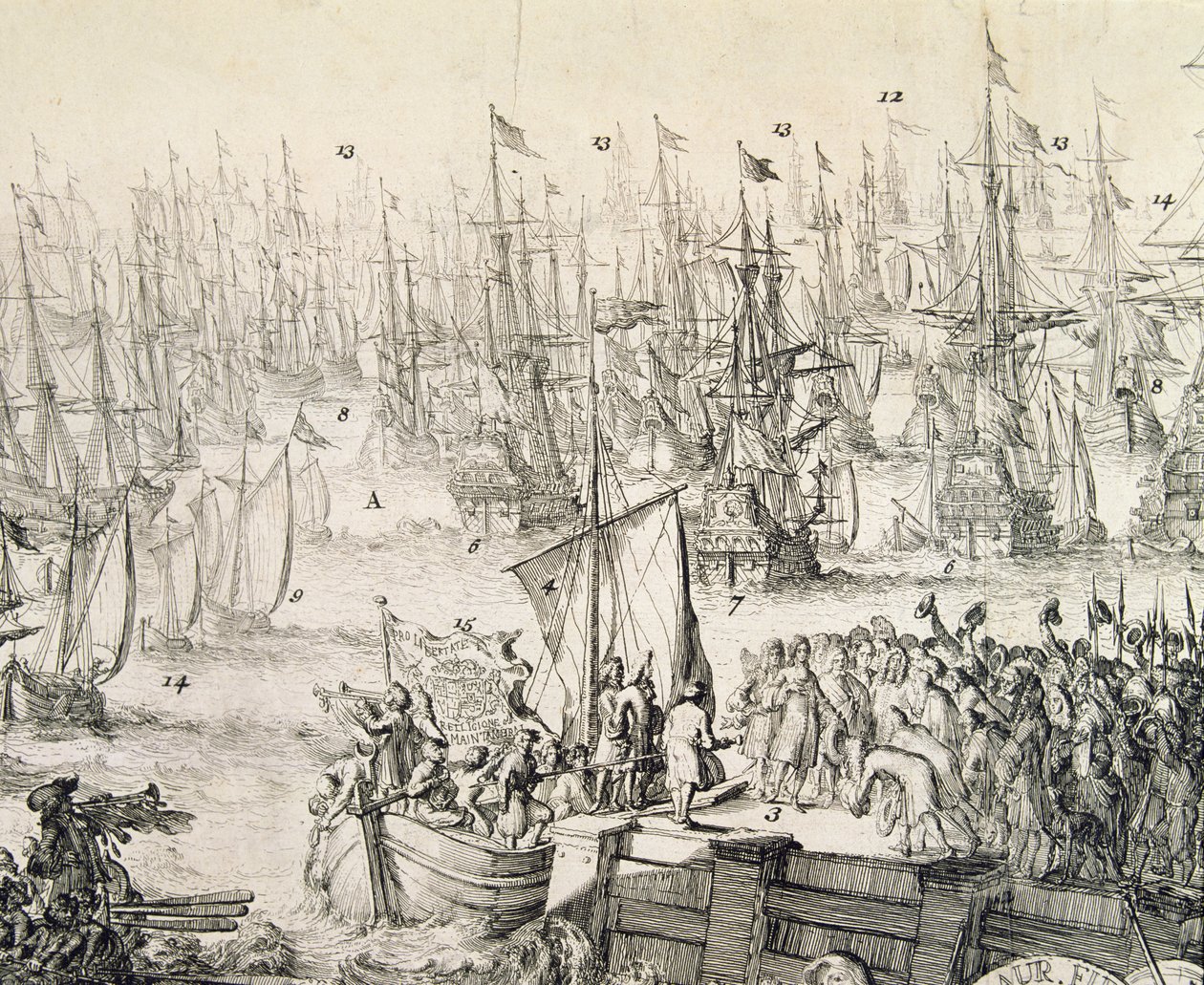 Wilhelm von Oranien segelt im November 1688 nach England von Unbekannter Künstler