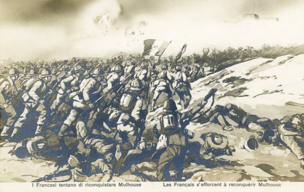 Erster Weltkrieg: Der französische Vorstoß zur Rückeroberung von Mülhausen von Unbekannter Künstler