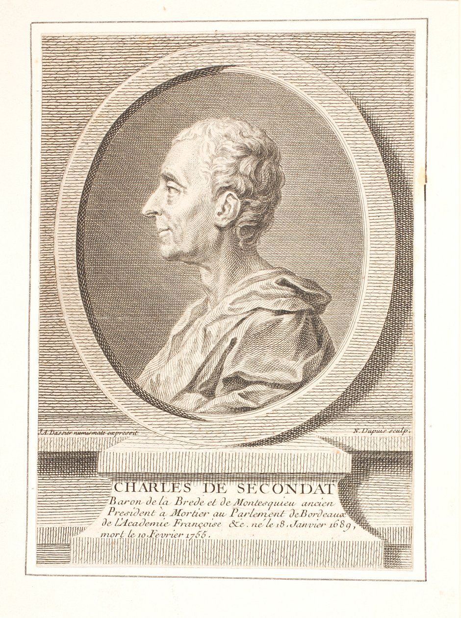 Charles-Louis de Secondat, Baron de La Brède et de Montesquieu von Unbekannter Stecher