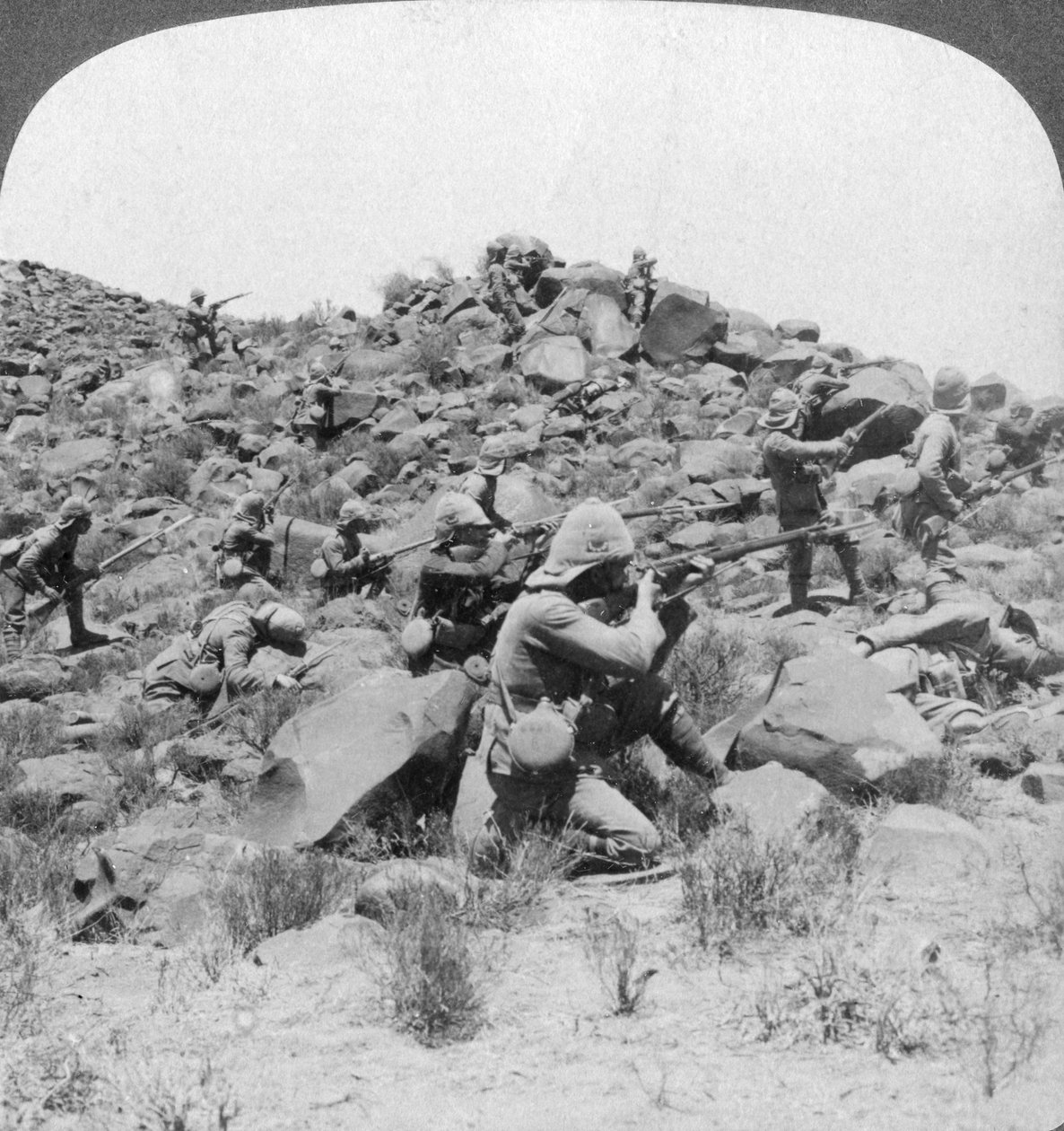Britische Soldaten im Einsatz, Südafrika, Burenkrieg, 1901 von Underwood and Underwood