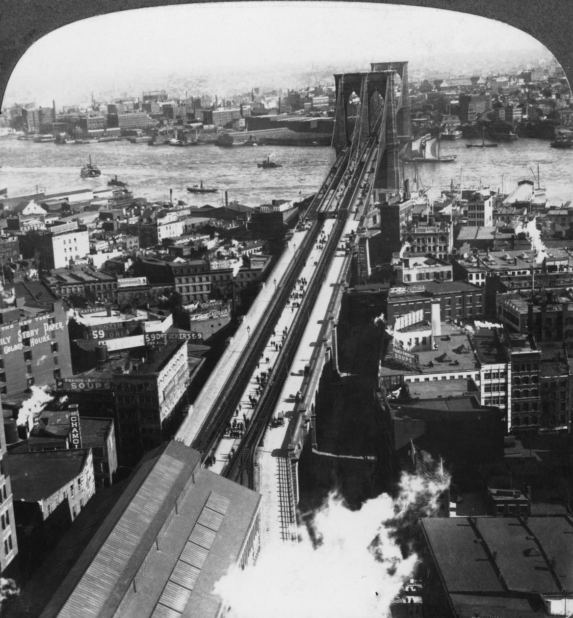 Brooklyn Bridge, New York City, New York, USA, spätes 19. oder frühes 20. Jahrhundert von Underwood and Underwood