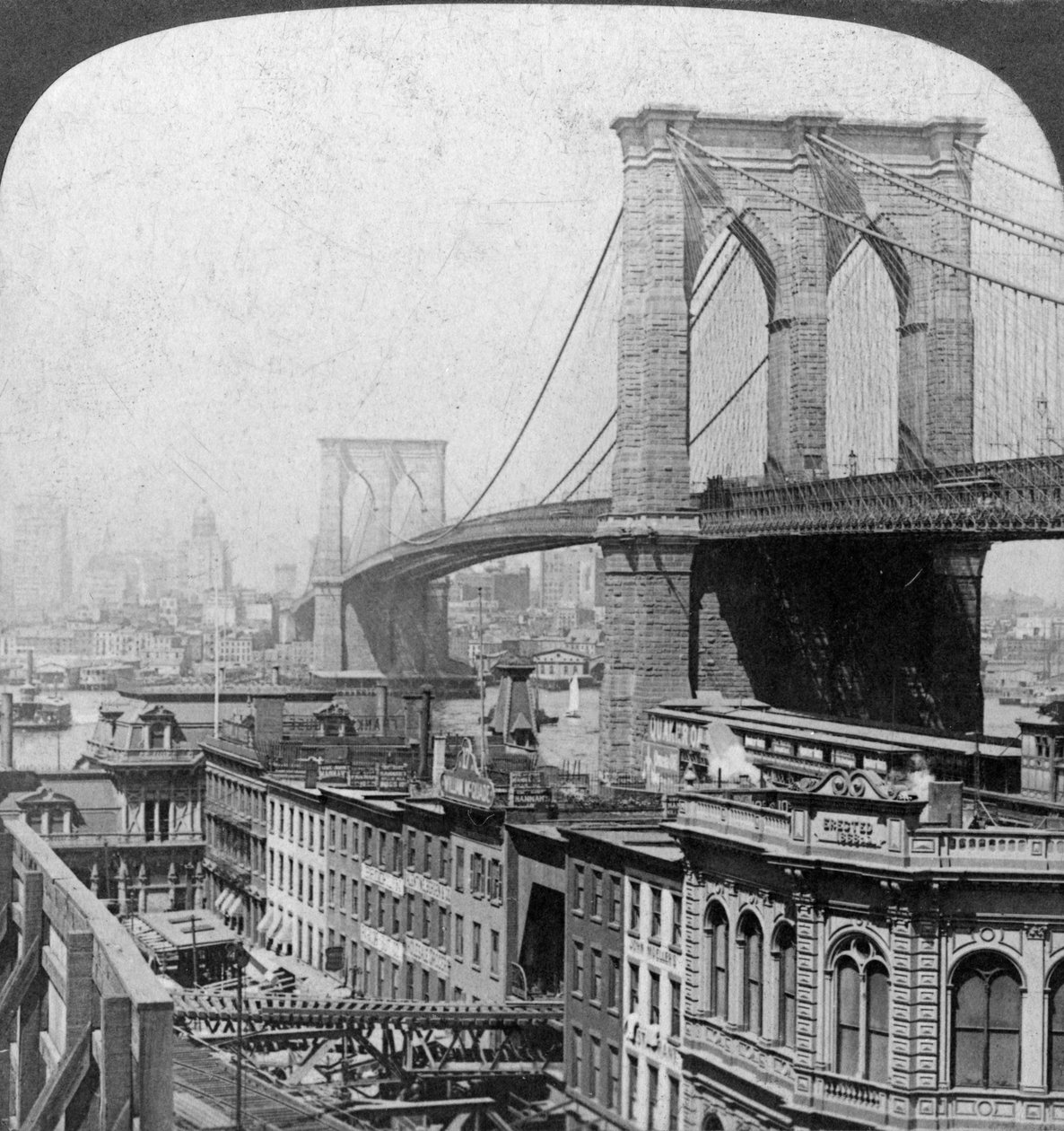 Brooklyn Bridge, New York, USA, 1901 von Underwood and Underwood