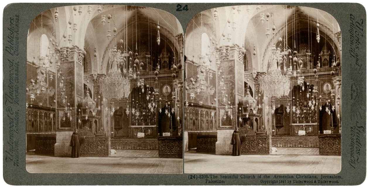 Kirche der armenischen Christen, Jerusalem, Palästina, 1897 von Underwood and Underwood