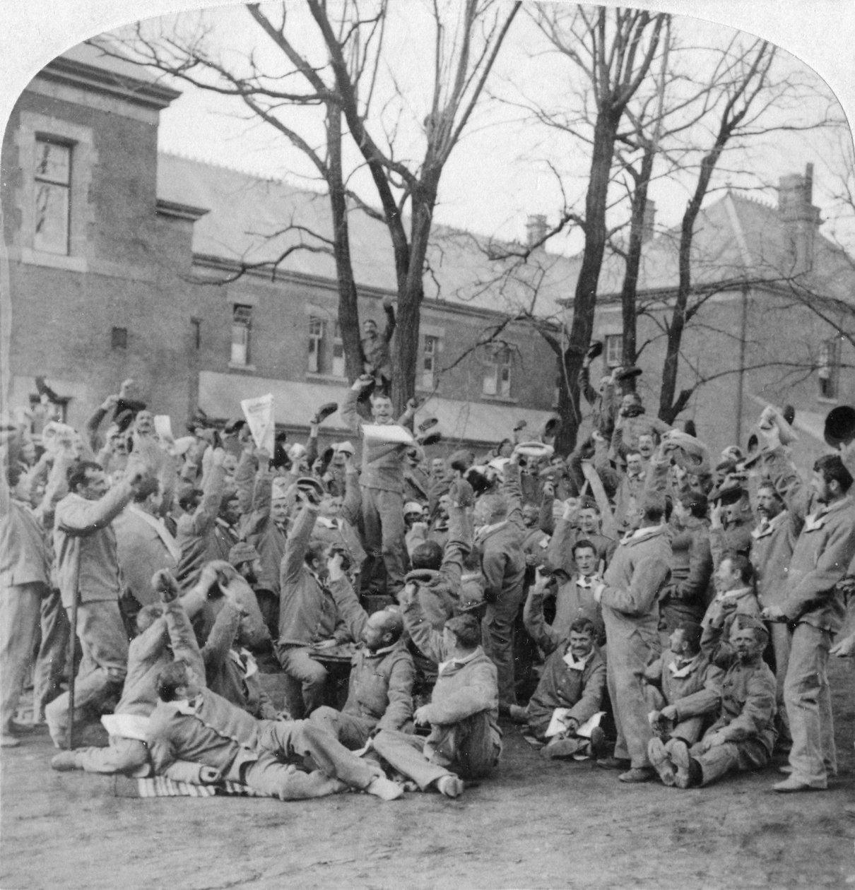 Genesende Soldaten, Allgemeines Krankenhaus Nr. 10, Bloemfontein, Südafrika, Burenkrieg, 1901 von Underwood and Underwood
