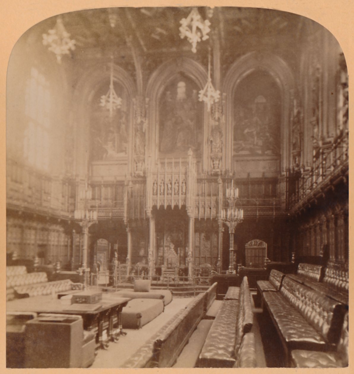 House of Lords, Houses of Parliament, London, England, 1900 von Underwood and Underwood
