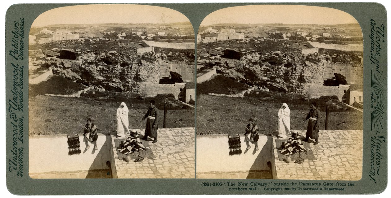 Jerusalem vom Damaskustor aus gesehen, Palästina von Underwood and Underwood