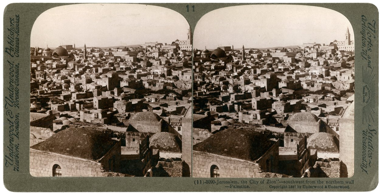 Jerusalem, gesehen von der nördlichen Mauer, Palästina, 1897 von Underwood and Underwood