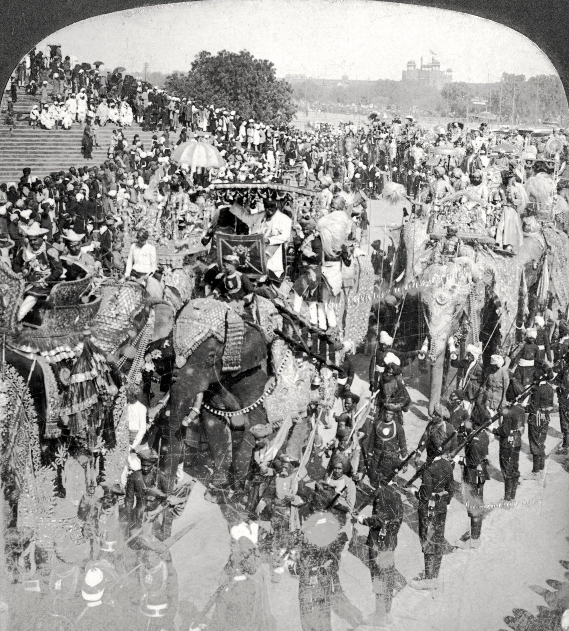 Prinzen im großen Staatseinzug, Durbar, Delhi, Indien von Underwood and Underwood